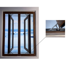 Puerta de ventana abatible con marco de aleación de aluminio para patio moderno francés, <span class=keywords><strong>vidrio</strong></span> templado de aleación recubierto de polvo clásico antiruido duradero - Product Image 2