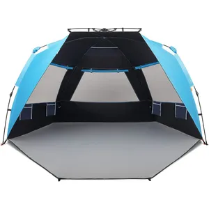 בחוץ מיידי Shader Deluxe XL חוף אוהל קל התקנה 4-6 אדם קופץ מקלט שמש 99 "רחב עבור כל משפחה UPF 50 +