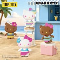 Treandy 100% Auténtico, Set de 30 Piezas, San Rio HLKT, Serie Swimsuit Party Beans, Caja Sorpresa, Mini Figura de Dibujos Animados, Adornos para Habitación
