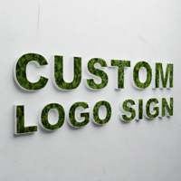 Letras 3D de Musgo en Carcasa Metálica, Letrero con Logotipo de Musgo para Empresa, Letrero de Musgo