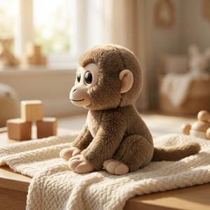 Simpatico Peluche a Forma di <span class=keywords><strong>Scimmietta</strong></span>, Pupazzo di Alta Qualità Ispirato ai Safari nella Giungla, Regalo di Compleanno Ideale per Bambini - Product Image 3