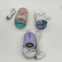 Souris de papeterie la plus vendue, souris créative en plastique avec ornements, cadeaux, divers animaux flottants, souris sans fil à liquide aquatique