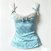Débardeur Camisole Imprimé Personnalisé avec Bordure en Dentelle pour Femme – Doux, Respirant, Idéal pour Superposer, T-shirt d'Été Sans Manches à Motif Floral