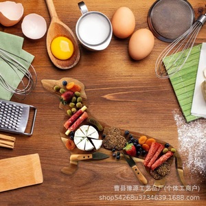 Bandeja de madera con forma de Dachshund, plato de madera maciza para frutas y queso, plato decorativo creativo para cocina y comedor - Product Image 3