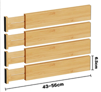 Organisateur de tiroir extensible et ajustable en bois écologique pour commode de cuisine