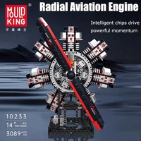 Mould King 10233 Nouveau modèle de moteur d'avion radial MOC 2025 pour exposition, jouets DIY, cadeaux pour enfants, ensembles de blocs de construction 3089 pièces
