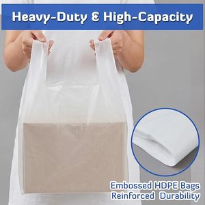 ถุงขยะแบบเสื้อยืดสำหรับงานหนัก ถุงหิ้วแบบเสื้อกั๊ก HDPE แข็งแรง สำหรับใช้ในเชิงพาณิชย์และอุตสาหกรรม - Product Image 5
