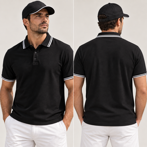 Polo pour homme 100% coton piqué, chemise de golf pour homme, taille plus, respirante, manches courtes, logo brodé personnalisé, fabricant OEM - Product Image 2