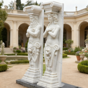 Colonna di marmo naturale in stile greco con colonna di supporto in marmo intagliato a mano produttori di pilastri - Product Image 3