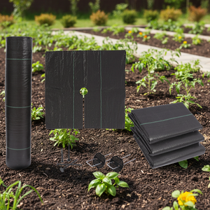 Malla de Control de Malezas No Tejida de Color Negro, Fabricada en China, para Jardinería, Cobertura de Suelo Agrícola - Product Image 1