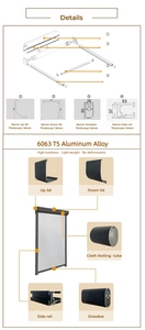 Thông minh cơ giới Windproof Con lăn mù Zip màn hình ngoài trời kích thước lớn vườn Shade màn trập vải lăn Shades - Product Image 4