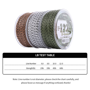Ligne <span class=keywords><strong>de</strong></span> pêche flottante tressée Angryfish <span class=keywords><strong>12</strong></span> brins D-Braid, <span class=keywords><strong>100</strong></span> mètres, motif camouflage, pour la pêche en lac, rivière, ruisseau et océan - Product Image 4