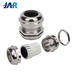 JAR Factory Supplier IP68 Waterproof SS304 SS316 Metal Cabl Connector PG Thread Stainless Steel Cable Gland