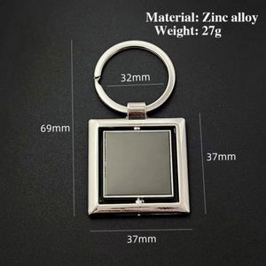 Llavero Metálico Giratorio de Fábrica, Material en Blanco para Impresión Láser UV, Venta al por Mayor, Aleación de Zinc, Regalos Promocionales Creativos - Product Image 4