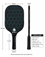 Ensemble de raquettes de pickleball personnalisées et portables avec housse, noyau en nid d'abeille imprimé sur mesure, épaisseur 13 mm, design tendance