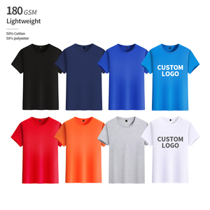 Camiseta Unisex al por Mayor, Ligera, Transpirable, de 180 GSM, para Verano, Fabricantes al por Mayor, Impresión Personalizada OEM - Product Image 1