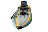 Kayak à Pédales Gonflable Vicking12' Nouveau Design en PVC avec Propulsion par Aileron, Écologique, Léger et Pliable pour Utilisation en Extérieur