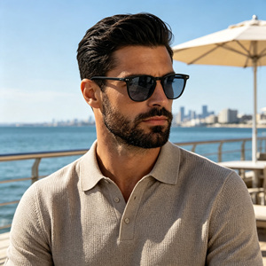 Lunettes de soleil carrées rétro de luxe pour femmes, montures surdimensionnées en acétate pour hommes, verres TAC UV400, confortables et tendance - Product Image 2