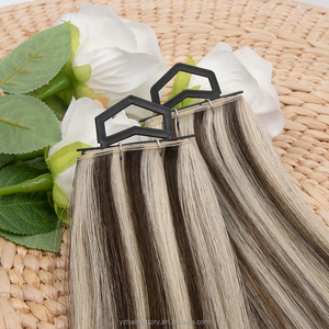 Extensions de cheveux humains vierges chinois doublement étirés, lisses, couleur balayage personnalisable, volume personnalisable, Genius Butterfly Weft, 50g/pièce - Product Image 5