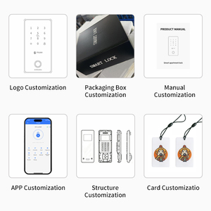 Serrure <span class=keywords><strong>de</strong></span> porte électronique numérique intelligente avec empreinte digitale/carte IC/mot <span class=keywords><strong>de</strong></span> passe pour hôtel, appartement, <span class=keywords><strong>maison</strong></span> d'hôtes, location - Product Image 6