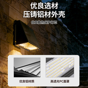โคมไฟติดผนังกลางแจ้งอลูมิเนียม LED กันน้ำ 110-240V มุมลำแสง 20 องศา อายุการใช้งาน 50000 ชั่วโมงรูปร่างแถบยาว - Product Image 2