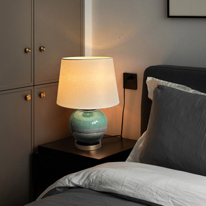 Lámpara de Mesa de Cerámica Estilo Wabi Sabi, E27 LED, Cuidado de la Vista, para Dormitorio, Sala de Estar, Estudio - Product Image 3