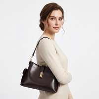 Sacs à bandoulière pour femmes automne-hiver 2026 en cuir de vachette pleine fleur, style coréen, sac seau fourre-tout, logo personnalisé OEM ODM