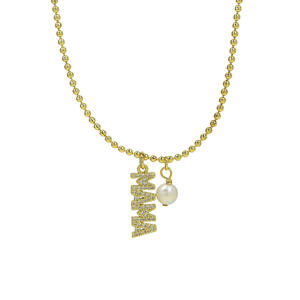 Collana con Ciondolo a Forma di Stella con Scritta LOVE MAMA MOM in Zirconi, Placcata in Oro 18K, Regalo di Moda per la Festa della Mamma - Product Image 4