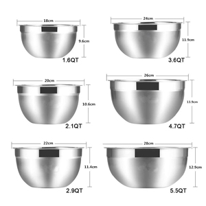 Ensemble de Bols Mélangeurs en Acier Inoxydable Antidérapants Emboîtables pour la Cuisine, Idéaux pour Salades, Pâtisseries et Préparations - Product Image 2