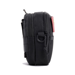 Sac de téléphone pour course à pied et sports de plein air, sac bandoulière tactique imperméable en tissu Oxford, sac banane pour cyclisme et randonnée 2L Noir - Product Image 3