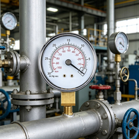 ZHONGXIN 2.5" (63mm) Full 316 Stainless Steel Vacuum Gauge 1.0% Accuracy Customizable NPT Thread Manometer CE Certified for