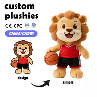 Peluche personnalisée super douce en forme de lion, mascotte sportive sur le thème des plantes, pour tournoi de football, OEM/ODM, animal en peluche rembourré de coton