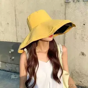 Nuovo cappello da pescatore estivo all'ingrosso da donna con grondaia in vinile protezione solare cappello protezione UV visiera può essere piegato