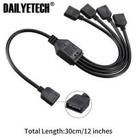 Cable divisor RGB de 1 a 4, 5V, 3 pines, ARGB, conector de tira LED extensible para ventilador de carcasa direccionable