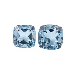 Bijoux Ballan, topaze bleu ciel de haute qualité, forme coussin, taille facetée, pierre précieuse en vrac, 4,0 mm à 10,0 mm, 0,4 à 6,0 ct, certifiée par un tiers - Product Image 4
