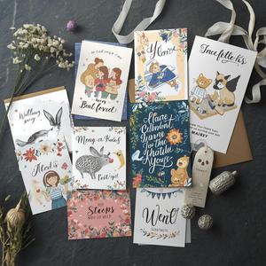 定制哑光艺术纸名片完美装订硬封面，数码印刷设计，用于珠宝问候 - Product Image 1