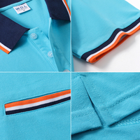 Op maat gemaakte bedrukte logo katoen polyester kleurrijke kraag korte mouw poloshirt heren werkkleding golf polo shirt