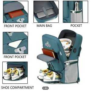 กระเป๋าเป้สะพายหลังผู้ชายความจุขนาดใหญ่ USB กันน้ำ ขยายได้ กระเป๋าเดินทางขึ้นเครื่องบิน อัพเกรดสำหรับการเดินทางที่สะดวกสบาย - Product Image 2