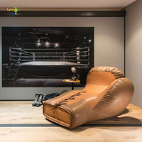 Gants de boxe italiens légers de luxe en forme spéciale chaise canapé en fibre de verre art créatif en cuir chaise longue de loisirs unique