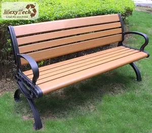 Уличная Современная Садовая металлическая скамейка для отдыха, квадратная деревянная пластиковая композитная настольная площадка