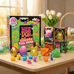 Chasse au trésor transfrontalière NeeDoh Golden Egg - Jouet pour enfants, boîte mystère de Pâques avec portes mystérieuses - Product Image 1