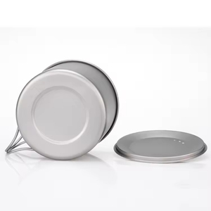 Taza de Picnic portátil para acampar al aire libre personalizada taza de titanio 300Ml taza de agua ultraligera con mango plegable - Product Image 4