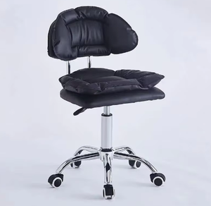 Chaise de salle à manger convertible moderne et contemporaine en métal, rembourrée en éponge, réglable, pour la maison, le bureau, l'hôtel, le bar, le salon - Product Image 1