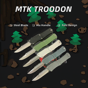 MTK มีดพับสแตนเลสพร้อมที่จับอลูมิเนียมสำหรับ <span class=keywords><strong>Troodon</strong></span> สำหรับการผจญภัยกลางแจ้ง - Product Image 2