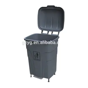 70L Wholesale hotel Foot-control plastic Garbage Can Dust Bin Trash Bin with metal pedal for medical waste and outdoor