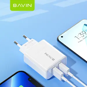 BAVIN 2 USB端口壁式充电器旅行充电器白色5V 2.4A 2手机充电手机平板电脑PC815Y