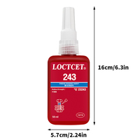 LOCTCET 243 Bloqueur-filet Résistance moyenne Primer-less Threadlocker Agent de blocage du filetage Adhésif instantané Adhésif époxy