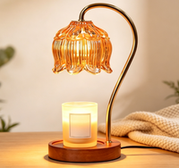 Lampe chauffe-bougie à fleurs avec minuterie, lampe chauffe-bougie à intensité variable, cadeaux de Noël et d'anniversaire pour femmes, mamans, elle