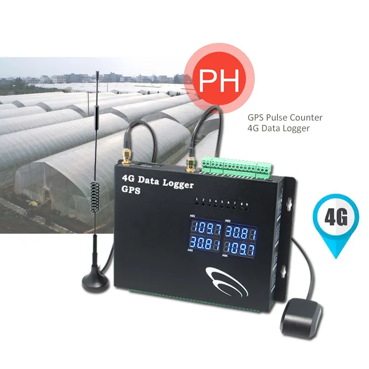 4g lora industrial Temperature Humidity data logger anemometer gsm modem power failure alarm tracking gps