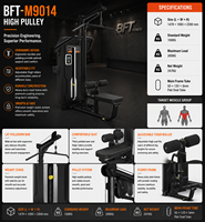 Machine à poulie haute commerciale BFT-M9014 certifiée CE ISO EN957 SGS, équipement de musculation pour tirage vertical (Lat Pulldown) avec sélecteur de poids